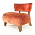 Henderson Russell Minerva Chair in Orange Velour